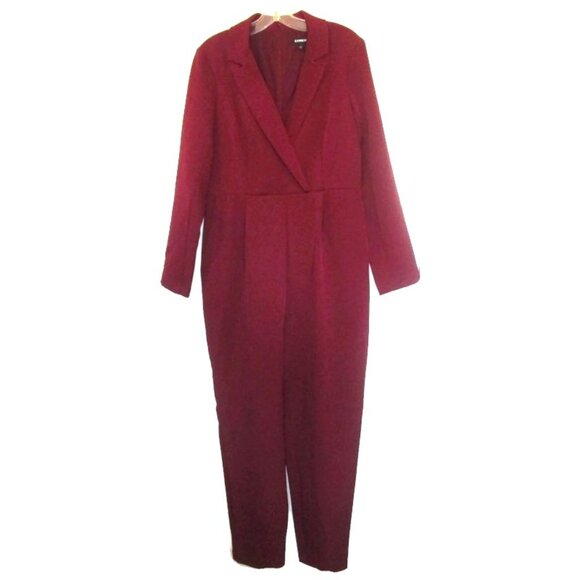 express tux blazer sexy plus size red jumpsuit 12 large - Picture 6 of 7